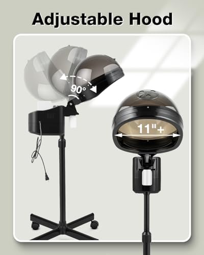 Professional Hair Steamer Adjustable Height Standing Hair Steamer Black - Image 3
