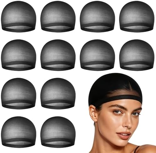 MEEZY 12 Pcs Black Wig Caps for Women, Non-Slip Stocking Cap for Lace Front Wig, Funny Party Cosplay Hair Cap Closed-End Hair Nets for Bachelorette Party Halloween Costume Birthday Wedding by MEEZY