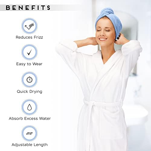 SimpleField 2 Pack Microfiber Hair Towel Wrap for Women, Anti Frizz Quick Drying Hair Turban for All Hair Style, Absorbent and Lightweight (Blue+Pink) - Image 4