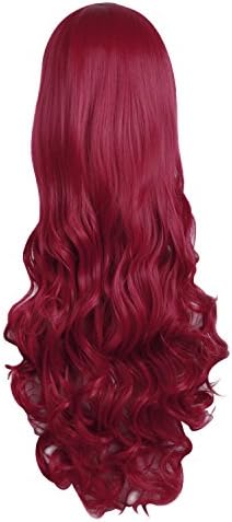 MapofBeauty 32" 80cm Long Hair Spiral Curly Cosplay Costume Wig (Dark Red) - Image 4