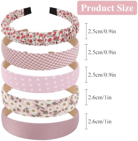 Cute Pink Coquette Floral Headbands Head Bands for Women Girls - Image 3