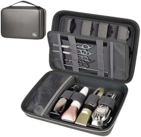 Boobowl Hard Travel Case for Hair Clippers, Hair Cutting Barber Supplies Organizer Bag, Trimmer Storage Holder for Ufree/for Wahl Men Razor Guard Grooming Kits -Box Only (Dark Grey) by BOOBOWL