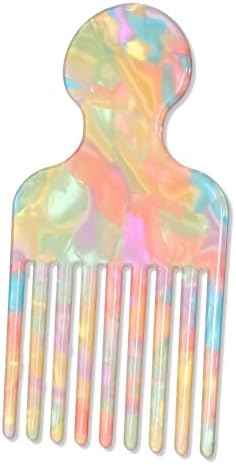 Hair Picks for Women Curly Hair Pick Comb, Wide Tooth Pick Comb for Curls, Long Tooth Hairs Combs, Detangling Lifting Combs, Hairs Styling Tool, 4.8 Inches, Pink, Plastic by Unknown