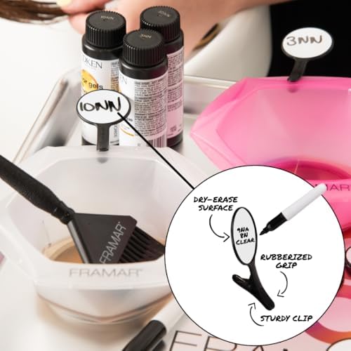 FRAMAR Formula Friend Clips 8 Pack, Dry Erase Labels for Hair Color Bowl - Image 3