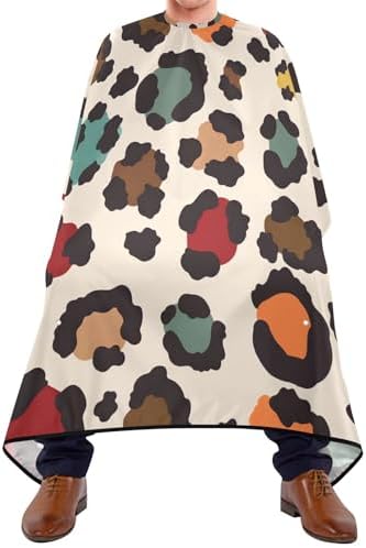 ALAZA Vintage Elegant Leopard Spot Barber Cape for Men Women, Waterproof Haircut Apron Beard Shaving Bib Hair Cutting Cloth 55 x 65 Inch - Image 2