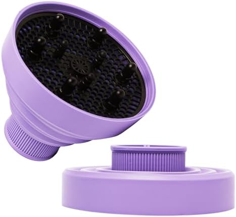 Universal Collapsible Hair Dryer Diffuser Attachment-Foldable Portable Travel and Easy Storage Fit Most Hair Dryers with Nozzle Diameter D-1.575Inch to 1.968 Inch (4-5cm)- Violet by WAJIAYON