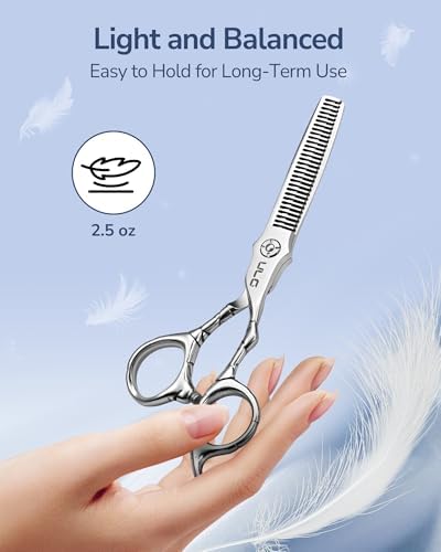 ULG Professional Hair Thinning Scissors 6.5" Japanese Stainless Steel Hand-Honed Salon Barber Scissors for Stylist & Home Use, Texturizing Shears, Ergonomic Design with Patterned Handles - Image 6