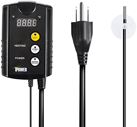 iPower 10" x 20" Warm Hydroponic Seedling Heat Mat and Digital Thermostat Control Combo Set for Seed Germination, Black - Image 4