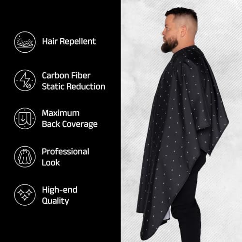 Barber Strong The Barber Cape Haircut Cover for Men, Hair Repelling and Static-Reducing Material, Water Resistant Fabric - Image 3