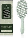 Detangler Hairbrush, Soft Bristle Detangling Brush, Quick Smoothing (Green) by ECOED