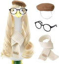 Fall Preppy Academia Porch Goose Outfit with Blonde Wig, 4-Pieces by ZYIDBNG