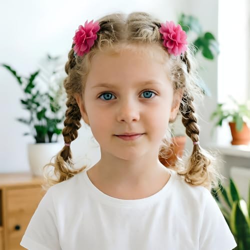 52PCS Chiffon Flower Hair Clips Baby Girls Fully Lined Non Slip Hairpins Hair Accessories for Kids Women Newborns Infants Toddlers Gifts - Image 4