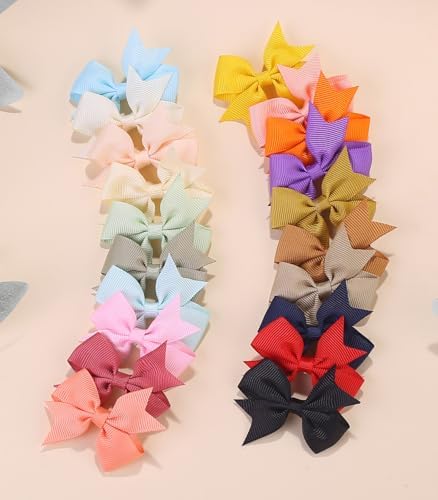 ALinmo Hair Clips for Girls - 80PCS Fully Lined Tiny Alligator Bows in Pairs for Infants and Toddlers - Image 5