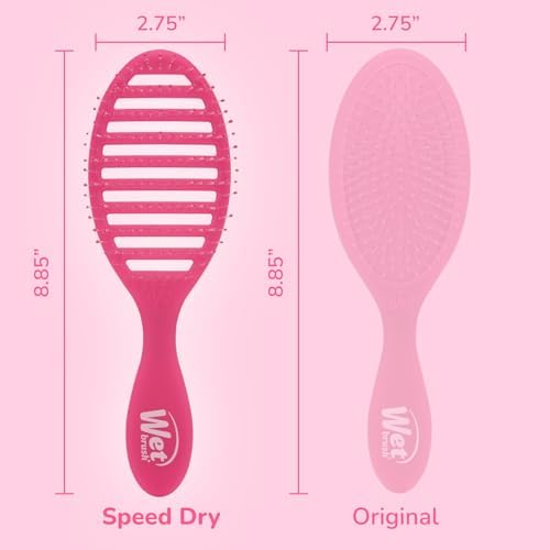 Wet Brush Speed Dry Hair Brush, Pink Frost - Vented Design & Soft HeatFlex Bristles Are Blow Dry Safe - Ergonomic Handle Manages Tangles - Pain-Free Hair Accessories - Image 5