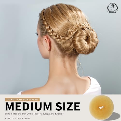 Teenitor 4pcs Hair Bun Shaper Set with Extra-large, Large, Medium, Small Donut Hair Bun Maker, 20pcs Bobby Pins, Gold - Image 3