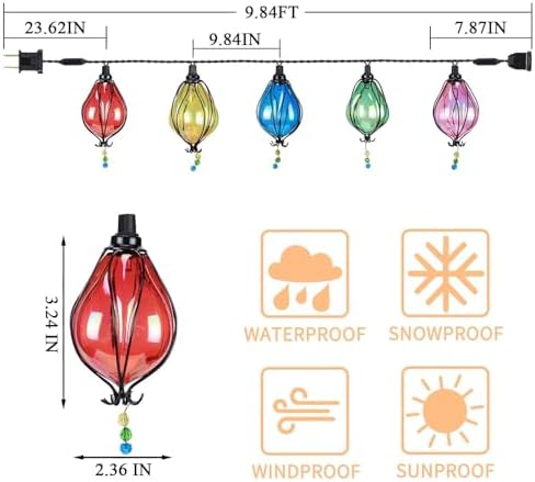 Vigdur Outdoor String Lights, 10FT Multicolor Patio String Lights Plug-in - Image 2