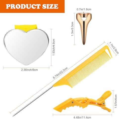 17 PCS Hair Parting Tools Set Round, Coldairsoap Stitch Braid Tool Finger - Image 2