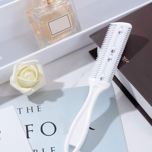 Maitys 3 Pcs Razor Combs for Hair Cutting with 10 Blades, White - Image 6