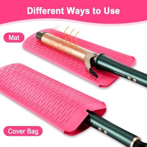 Shappy 2 Pcs Heat Resistant Curling Iron Flat Iron Travel Case,Leopard - Image 5