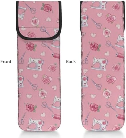 ZOUTAIRONG Flat Iron Case Flat Iron Holder for Vanity Curling Iron Bag Heat Resistant Travel Curing Iron Organizers Storage Flat Iron Straightener Hot Tools Travel Bag Blue Flat Iron Case Rabbit Bunny - Image 5