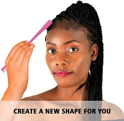 Goiple Hair Styling Brush Set, 12 Pieces Nylon Teasing Hair Brush Rat Tail Comb with Duckbill Clips, Double Sided Edge Brush for Edge & Back Brushing, Combing, Slicking Hair for Women Girls (Pink) - Image 6
