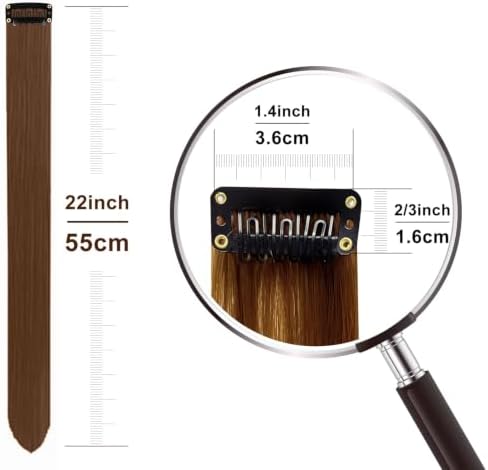 Colored Hair Extensions Clip in Light Brown Hairpieces 14 PCS - Image 3