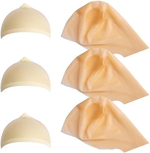 Iceyyyy 6 Pcs Latex Bald Cap and Wig Cap Set for Adult Halloween Cosplay by Iceyyyy