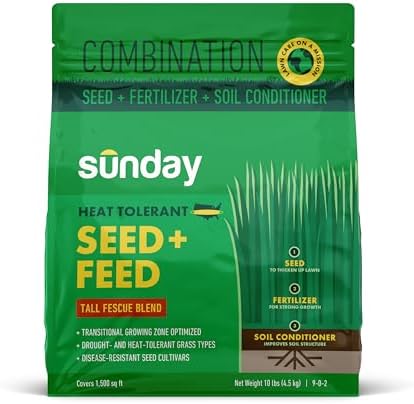Sunday Heat Tolerant 3-in-1 Grass Seed & Fertilizer - Covers 1,500 sq ft by SundayYardandGarden