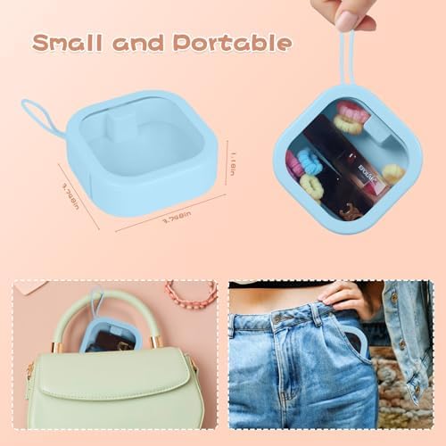 Hair Tie Organizer, Small Portable Hair Accessories Storage Can Be Stackable or Hung on the Wall, Small Items Holder for Jewelry Hair Stuff Hair Clip Cotton Swab - Image 5