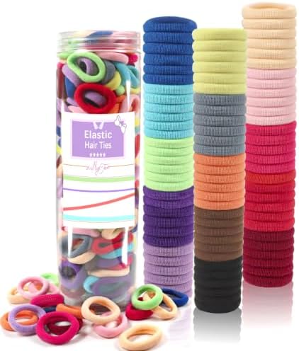 300PCS Baby Hair Ties for Girls,Soft Cotton Seamless Hair Bands by WillingTee