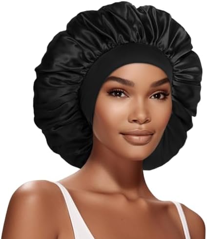 Extra Large Satin Bonnet Hair Cap for Women Men by DUOMODRAGON