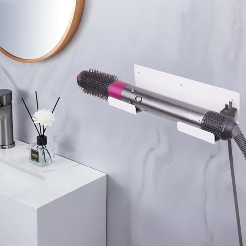 Straightener Holder, 2-Pack Stainless Steel Hair Tool Organizer, Hair Dryer Holder Wall Mount for, Adhesive Curling Iron holder, Straightener Storage for Bathroom White - Image 7