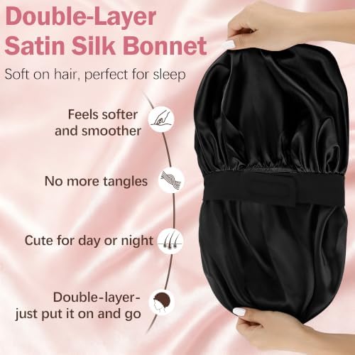 Babalet Double Layer Satin Bonnet for Sleeping Women Men Sleep Cap - Image 3