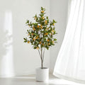 Daifunli 5ft Artificial Flower Tree Indoor Faux Osmanthus Tree Realistic Osmanthus Plants in Pot with Orange Flowers Lifelike Fake Floor Plant for Indoor Outdoor Home Living Room Office Wedding by Huiinen