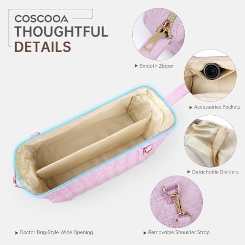 Large Quilted Hair Tools Travel Bag Compatible Waterproof Wide-Open - Image 5