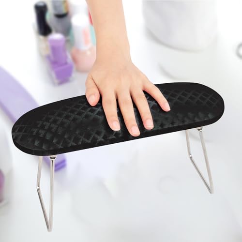 krofaue Metal Arm Rest for Nails Tech, Stable Nail Arm Rest with Phone Holder, Leather Manicure Hand Pillow with Non-Slip Aluminum Alloy Legs for Salon Nail Tips Art Table - Image 7