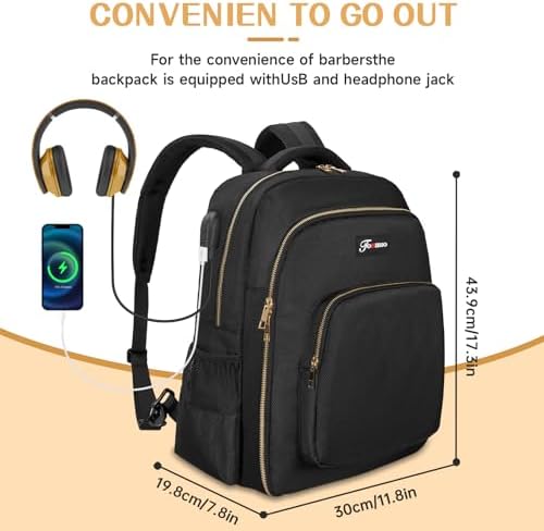TORIBIO Barber Supplies Bag Backpack for Men, Clipper Tool Bookbag - Image 4