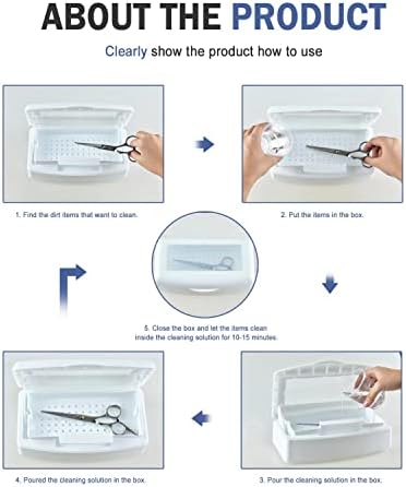 YoleShy Nail Tool Cleaning Box White Plastic Clean Container for Tweezers Esthetician Essentials Clean Jar for Hair Salon, Spa & Cutter Manicure Equipment-Nail Art Tool - Image 6