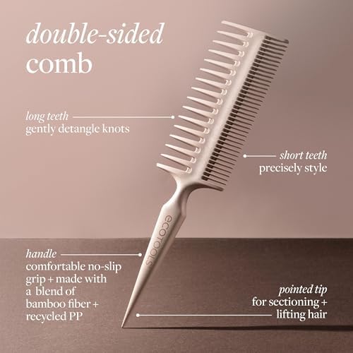 EcoTools Double-Sided Hair Comb, Wide Tooth Comb for Curls, 1 Count - Image 2