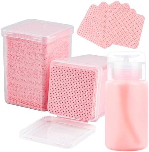 400PCS Lint Free Nail Wipes with Dispenser for Acetone, Alcohol by Corconess