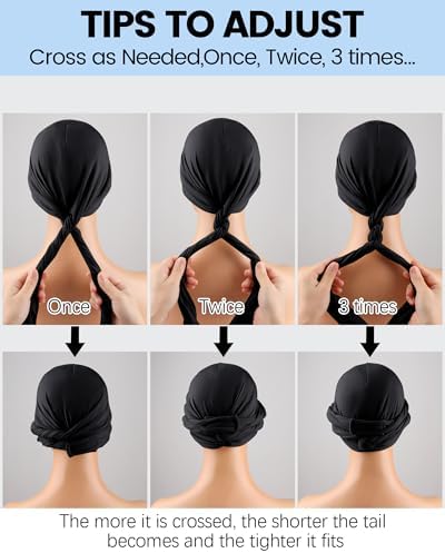 Ababalaya Upgraded Satin Lined Halo Turban Wave Cap - Image 6