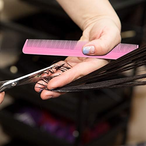 10 Hair Styling Comb Set with Duck Bill Clips, Anti-static Combs, and Metal Clips for Salon and Barber Use (Pink) - Image 4