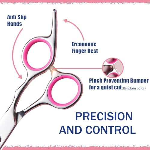 Hair Cutting Scissors Kit,27PCS Professional Stainless-Steel Sharp Barber Professional Hairdressing Shears Set with 6.5 Inch Cutting Scissors,Thinning Shears for Man Woman Adults Home Salon(Pink) - Image 4