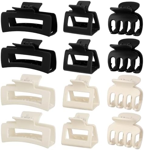 SMKSL 12 Pcs Hair Claw Clips for Women & Girls 3 Styles Hair Accessories by SMKSLHAIRCLAWCLIP