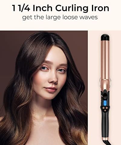 IKV 1 1/4 inch Curling Iron Extra Long Barrel, Soft Medium Bouncy Curls - Image 2