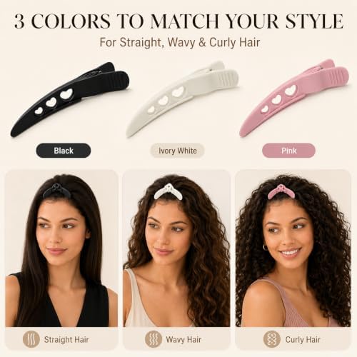2 Pcs Volume Hair Clips for Roots, Root Clips for Curly Hair Volume, 4-Prong Design No-Crease Hairs Volumizing Clip Comb,DIY Hair Styling Tool for Men & Women(White) - Image 3
