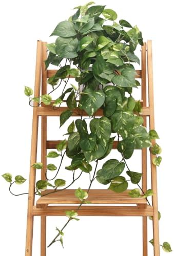 CEWOR Fake Plants Artificial Plants Indoor Faux Plant for Home Decor Silk Realistic Hanging Plants Potted Aesthetic Fake Pothos for Shelves Office Bedroom Bathroom Decor (Green) by CEWOR