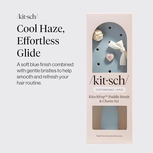 KitschPop™ Paddle Brush | Hair Brushes for Women – Haze Blue - Image 2