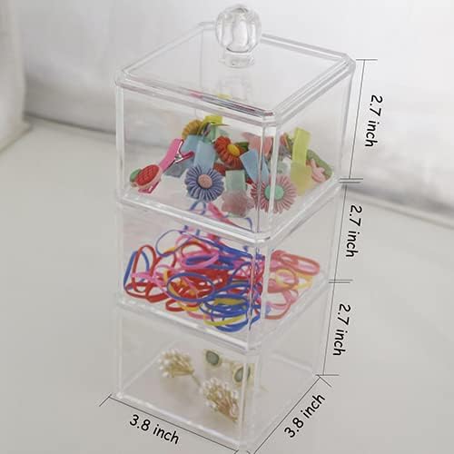 Acrylic Hair Accessories Organizer for Girls with Lids, 3 Stackable - Image 6
