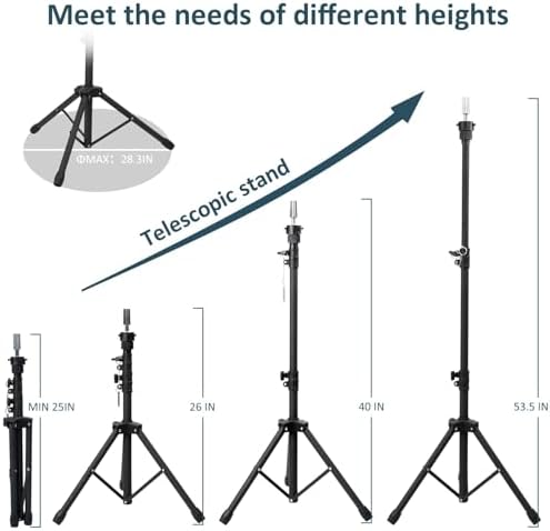Klvied Wig Stand Tripod, Adjustable 25-53.5in for Braiding and Wig Styling - Image 7